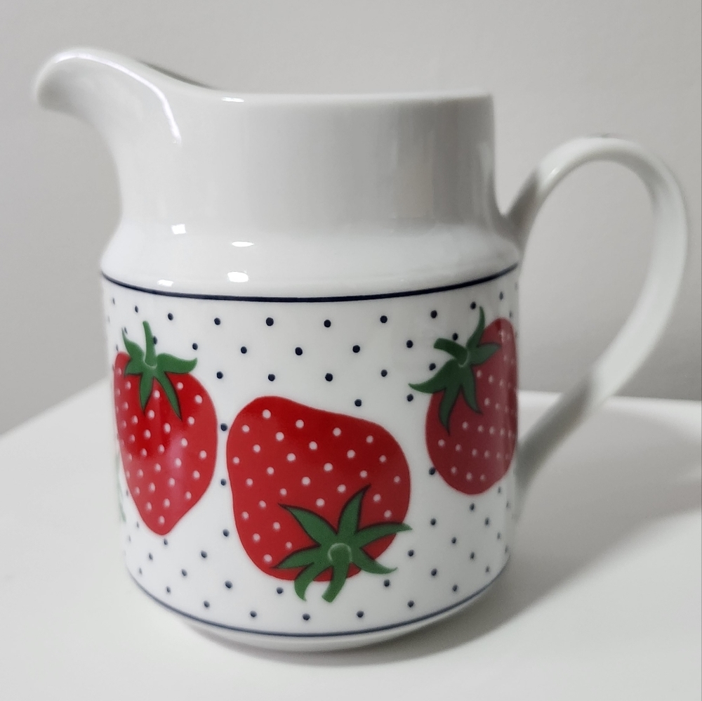 Vintage strawberries pitcher by Takahashi San Francisco